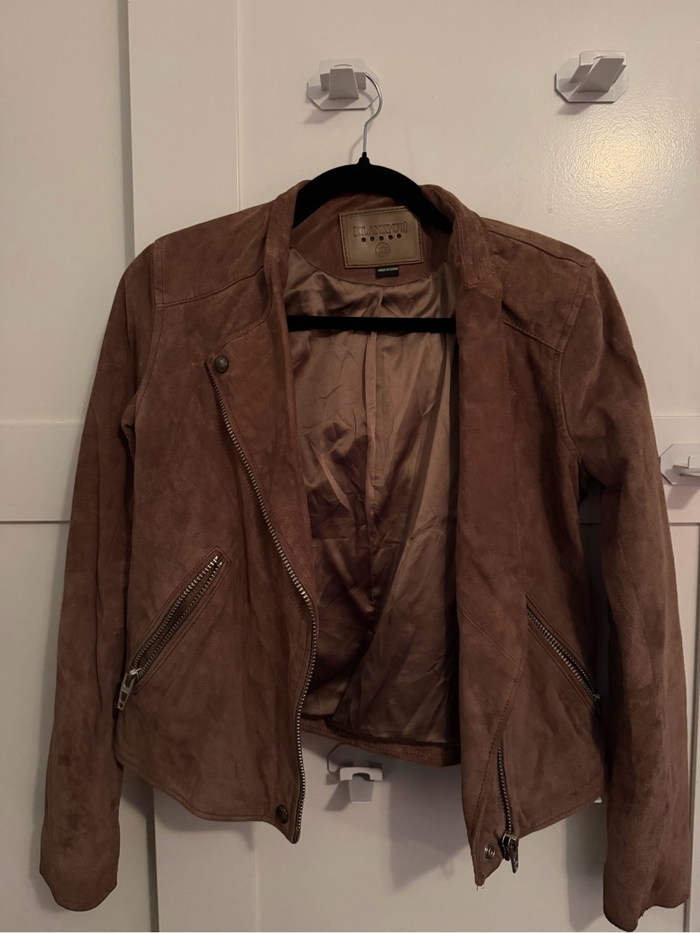 Blank NYC Taupe Suede Moto Jacket
